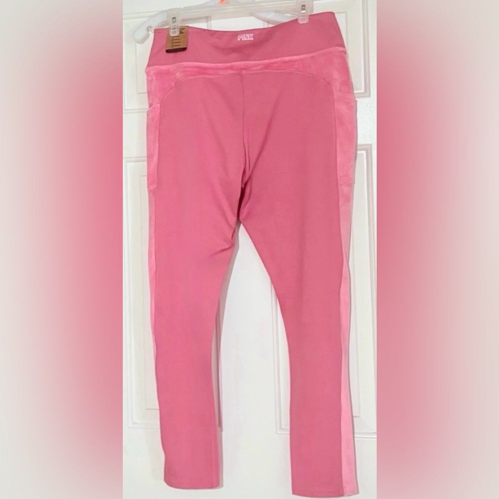 Victoria’s Secret PINK Varsity High Waist Full Length Velour Leggings VS (NWT)